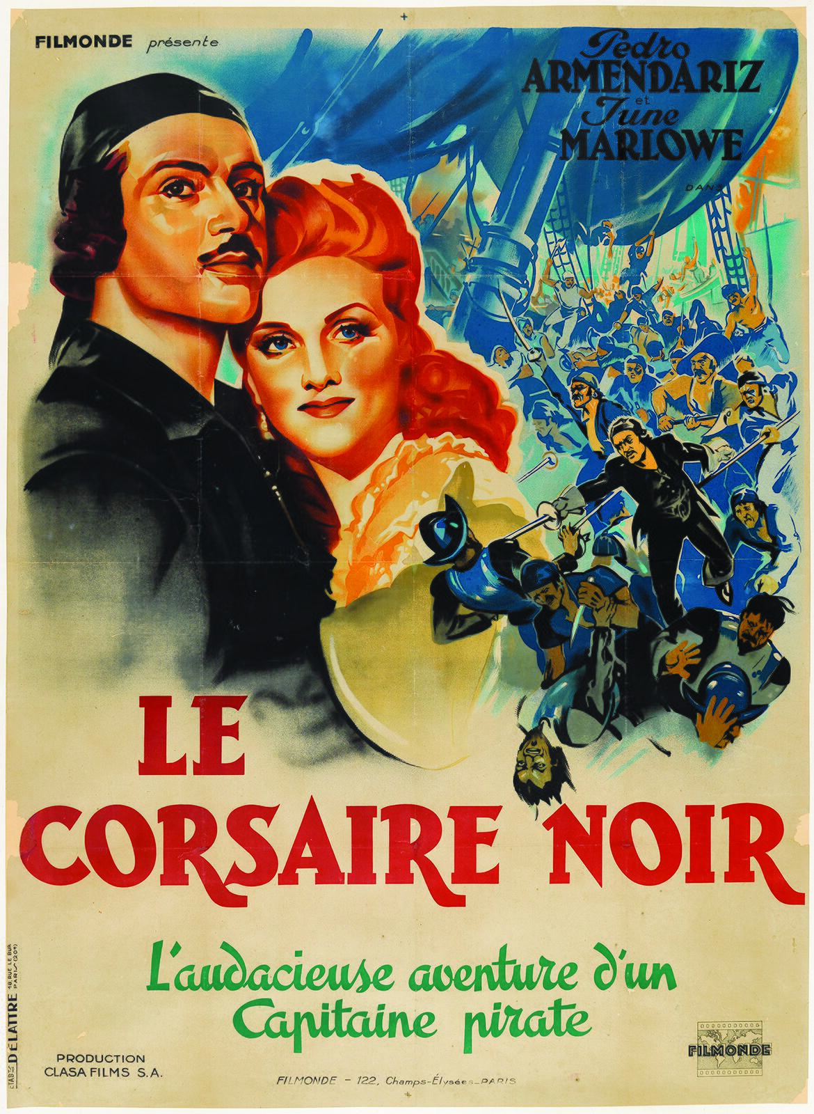 Affiche du film Le Corsaire noir de Chano Urueta, sorti en 1944